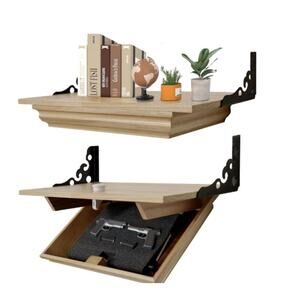 Hidden Gun Storage Shelf with Lock Solid Wood Hidden Compartment Furniture